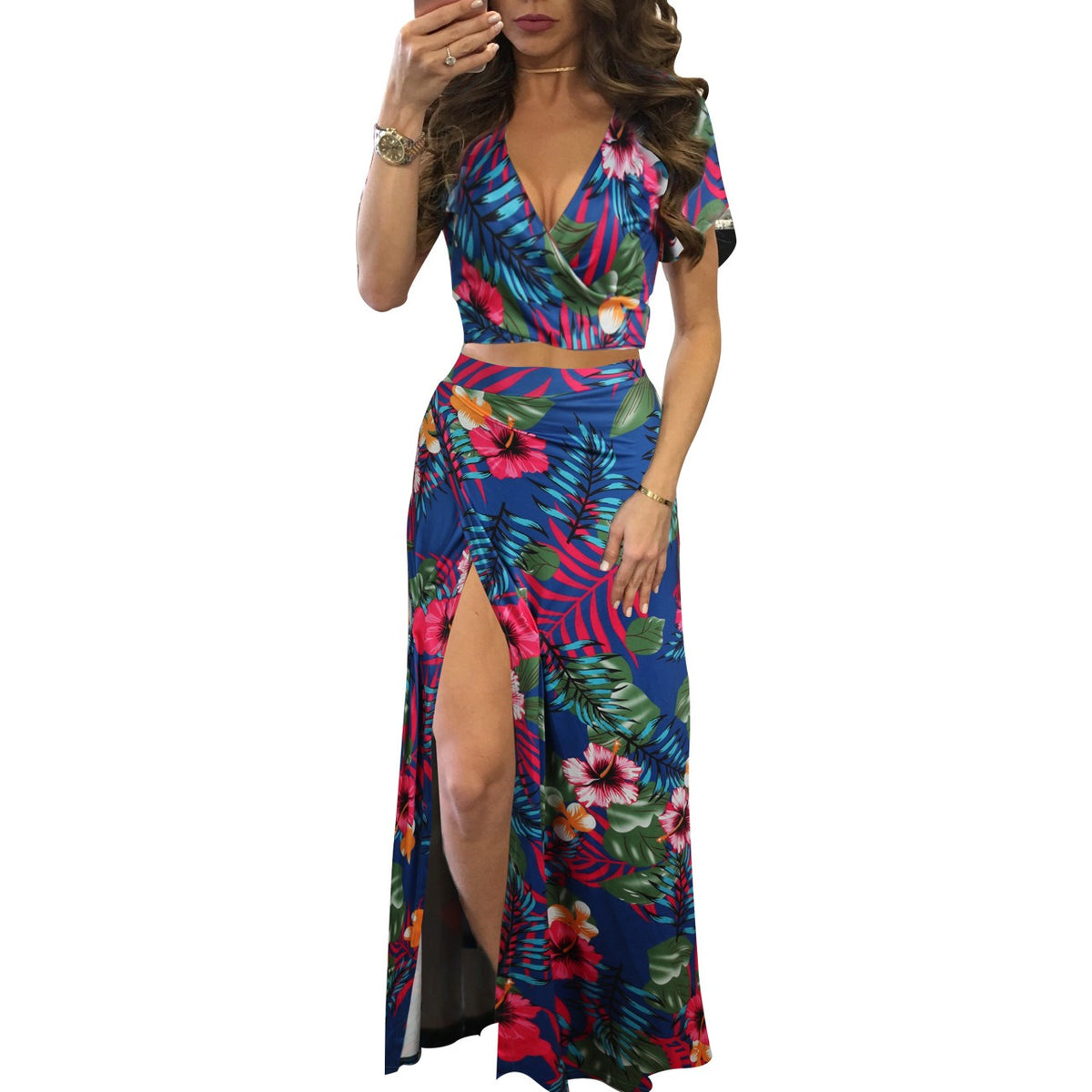 Classic Floral Hot Sale Dress Two Piece Set