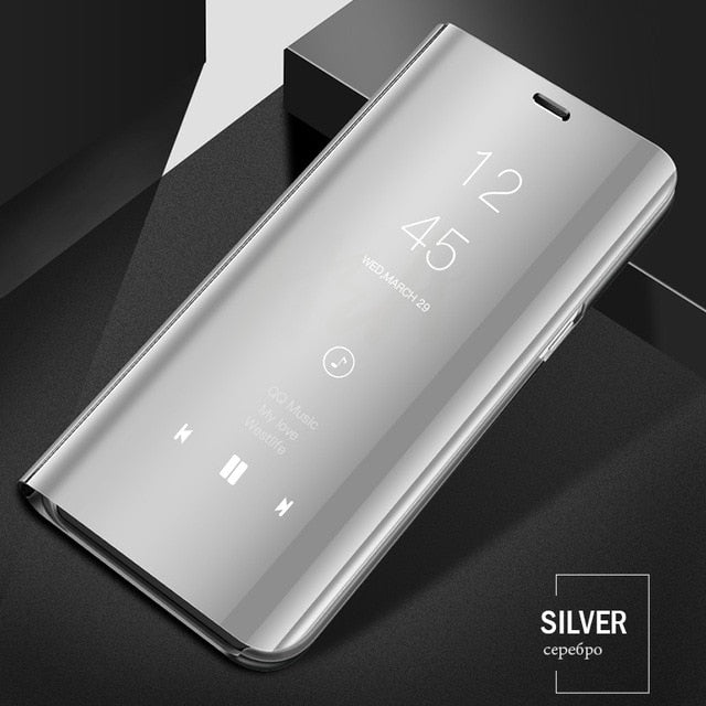 Luxury Smart Mirror Flip Phone Case For Samsung Galaxy S10E S10 S9 S8 Plus Cover  Cover