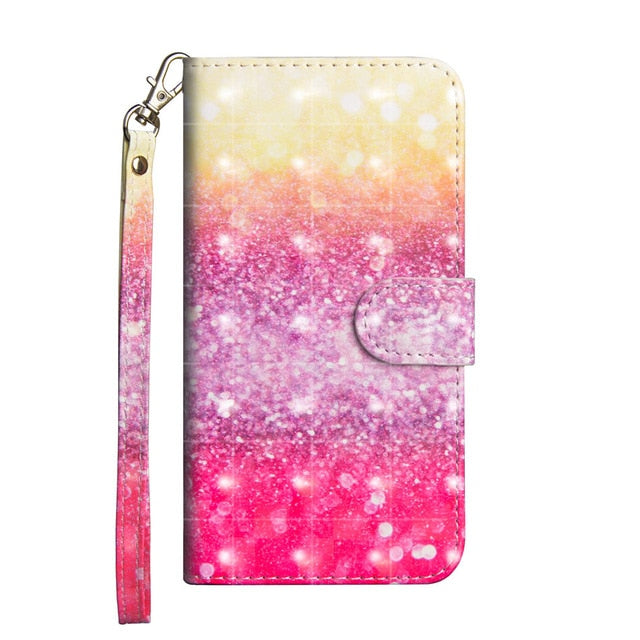 For  iphone X XS MAX XR 7 8 6 6S Plus 5 5s Printed Panda Cat Tree Butterfly Card Slot Wallet Cover