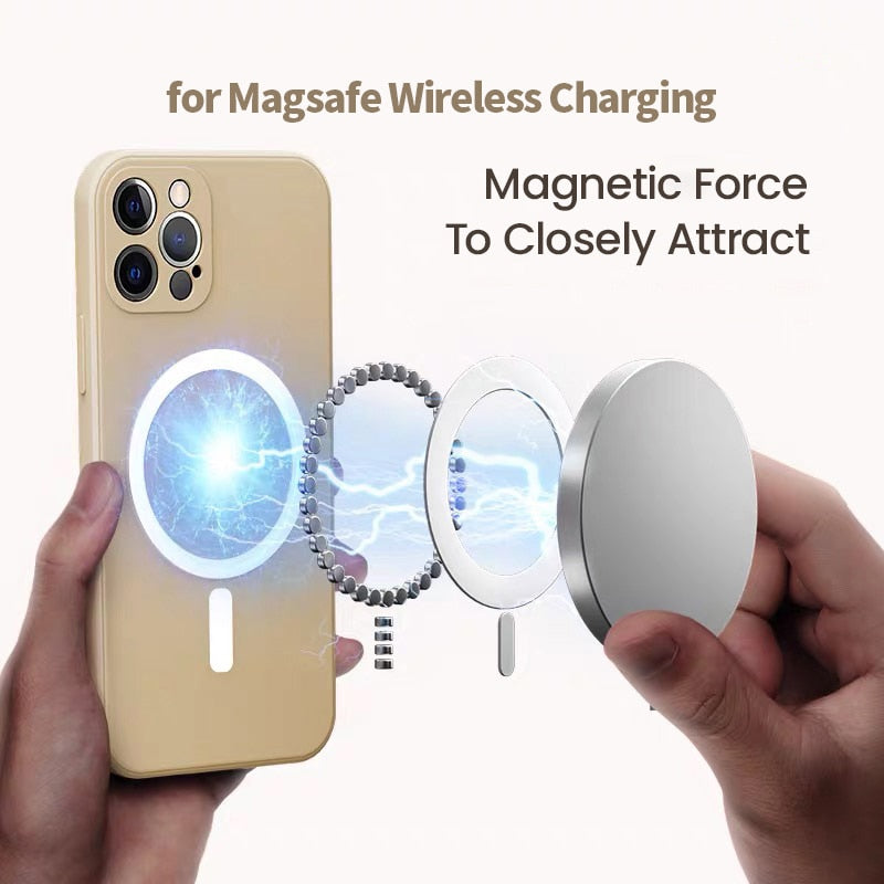 Liquid Silicone Magnetic Case for iPhone 12 Pro Max 11Pro X Xs Xr 7 8 Plus 12 Mini Wireless Charger Magsafing Magnet Back Cover