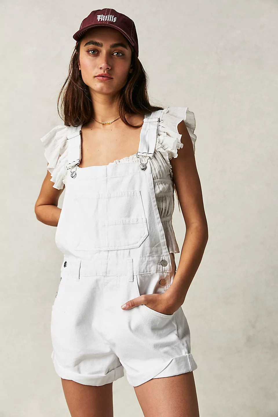 Loose Multi-pocket Overalls Jeans Women