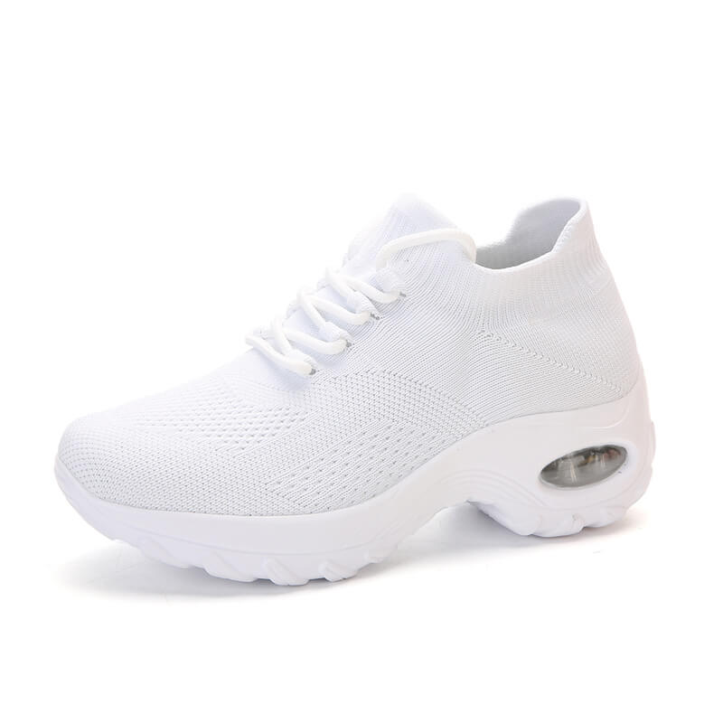 Flying Woven Wedges Casual Shoes Women High Heel Sneakers Women Platform Shoes Zapatilla De Mujer Outdoor Walking Shoes