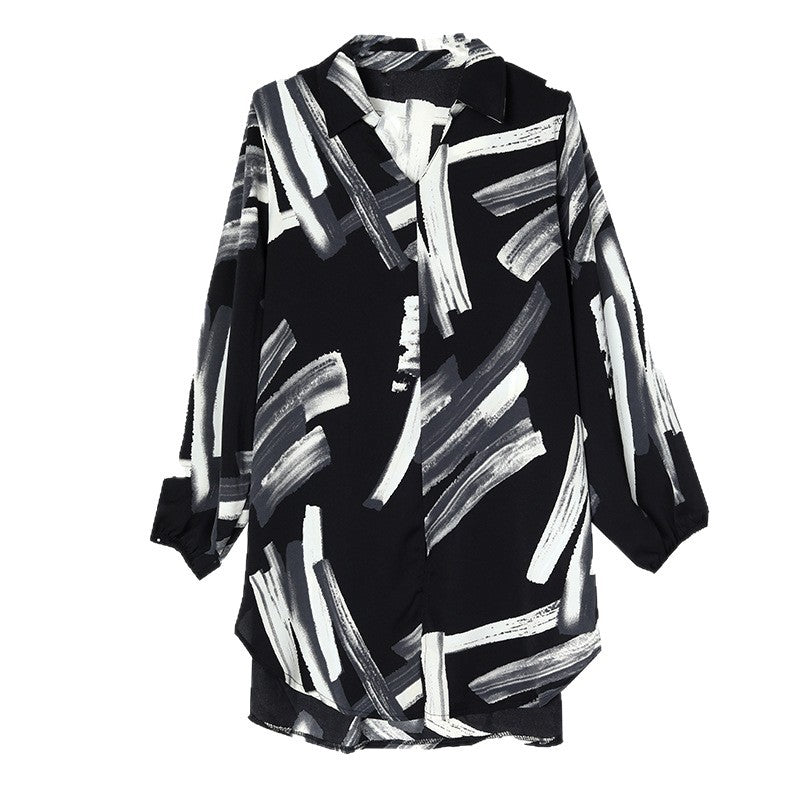 Print Mid-Length Blouse for Women