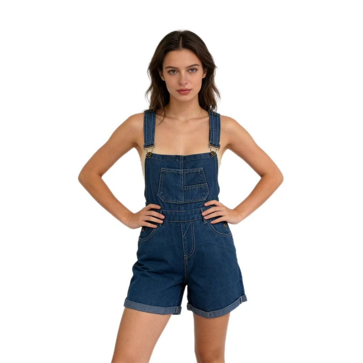 Loose Multi-pocket Overalls Jeans Women