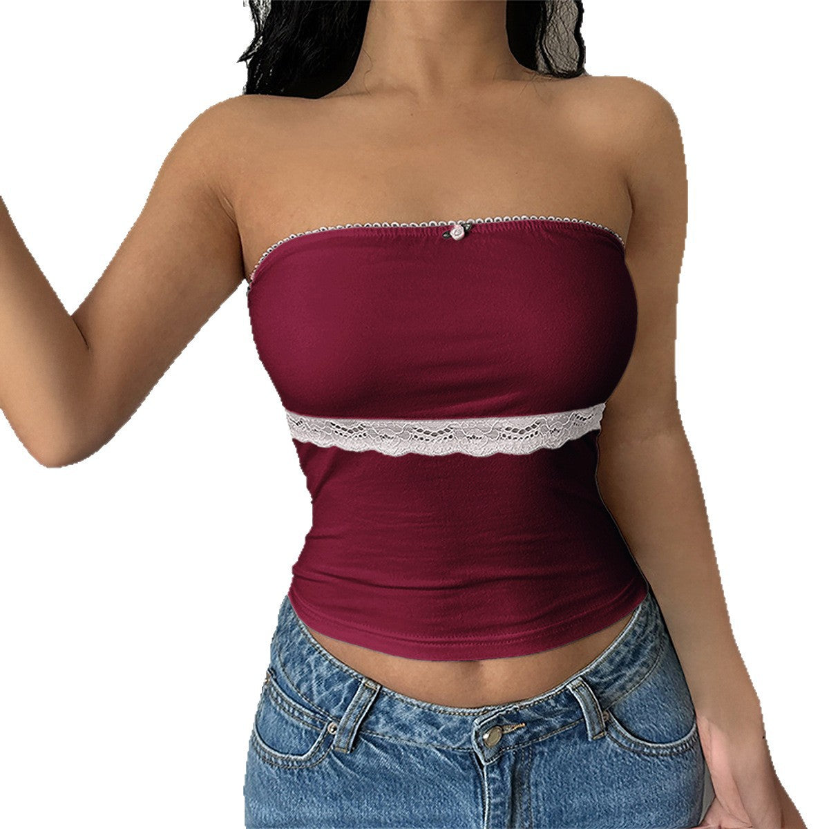 Lace Tube Top Women's Blouse