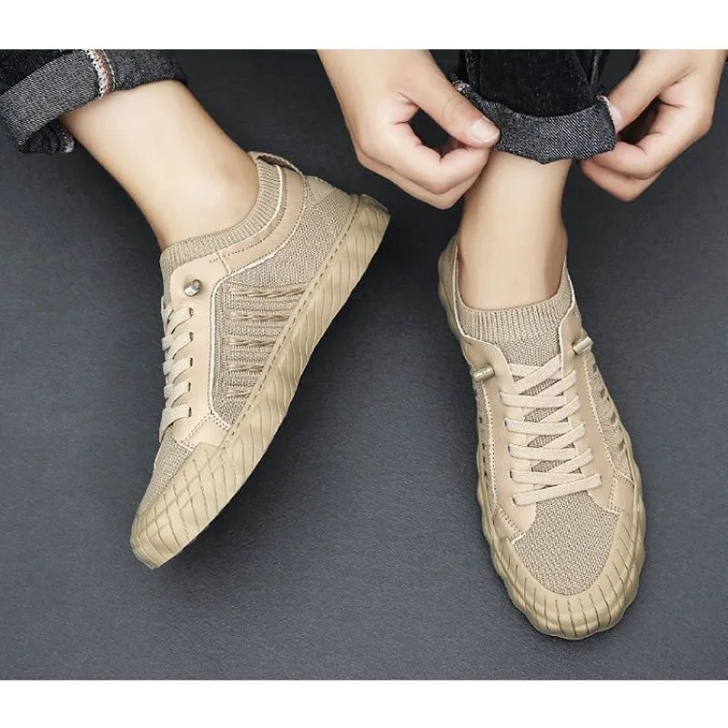 Knitted shoes men's breathable one foot lazy shoes cloth shoes board shoes