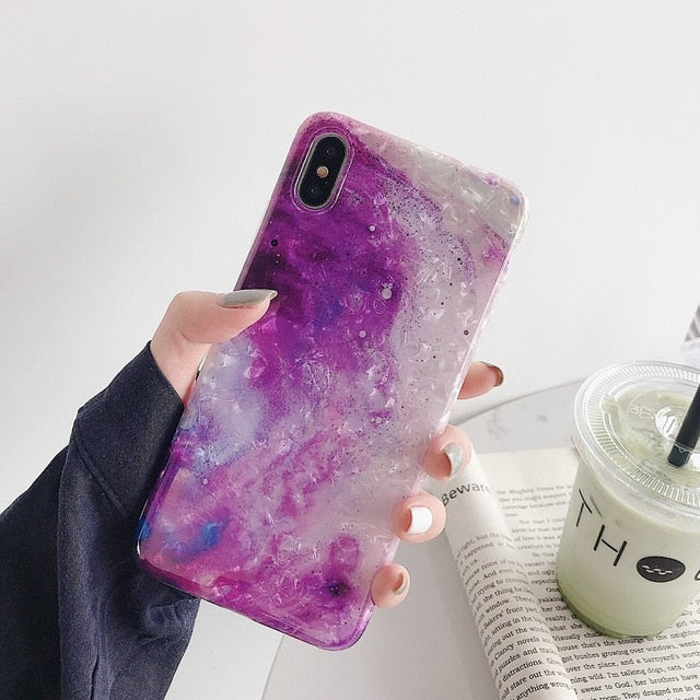 Glitter Marble Case For iphone 7 XR XS MAX Case Soft TPU Back Cover For iphone 6 6S 7 8 Plus iphone X XR Case Cover Phone Case