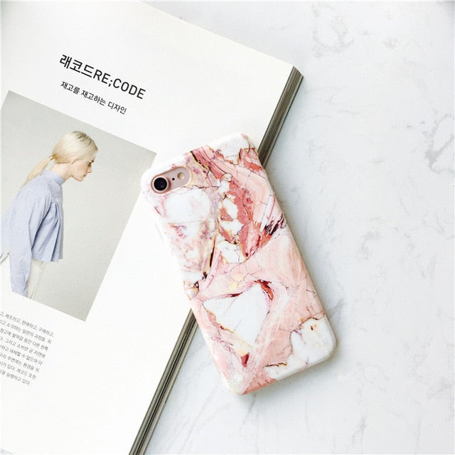 Luxury Marble Case For iPhone 7 Case Soft Silicone Back Cover For iPhone 6 6S 7 Plus 8 Plus Coque iPhone X XR XS Max Case Cover