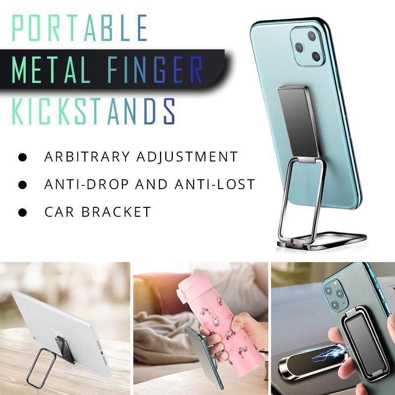 New Square Double Magic Ring Phone Holder Stand Metal Phone Holder Foldable Mobile Phone Stand Folding Sticky Desktop