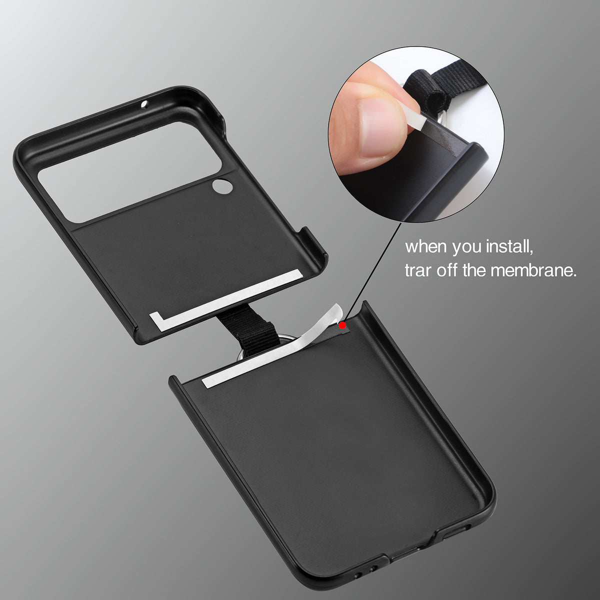 For Samsung Galaxy Z Flip3 Phone Case with Ring All-in-one all-inclusive Galaxy Folding Screen Protector