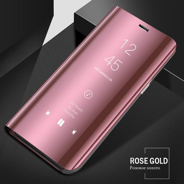 Luxury Smart Mirror Flip Phone Case For Samsung Galaxy S10E S10 S9 S8 Plus Cover  Cover