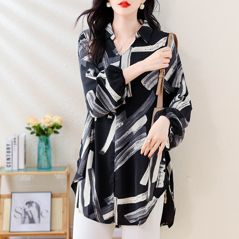 Print Mid-Length Blouse for Women