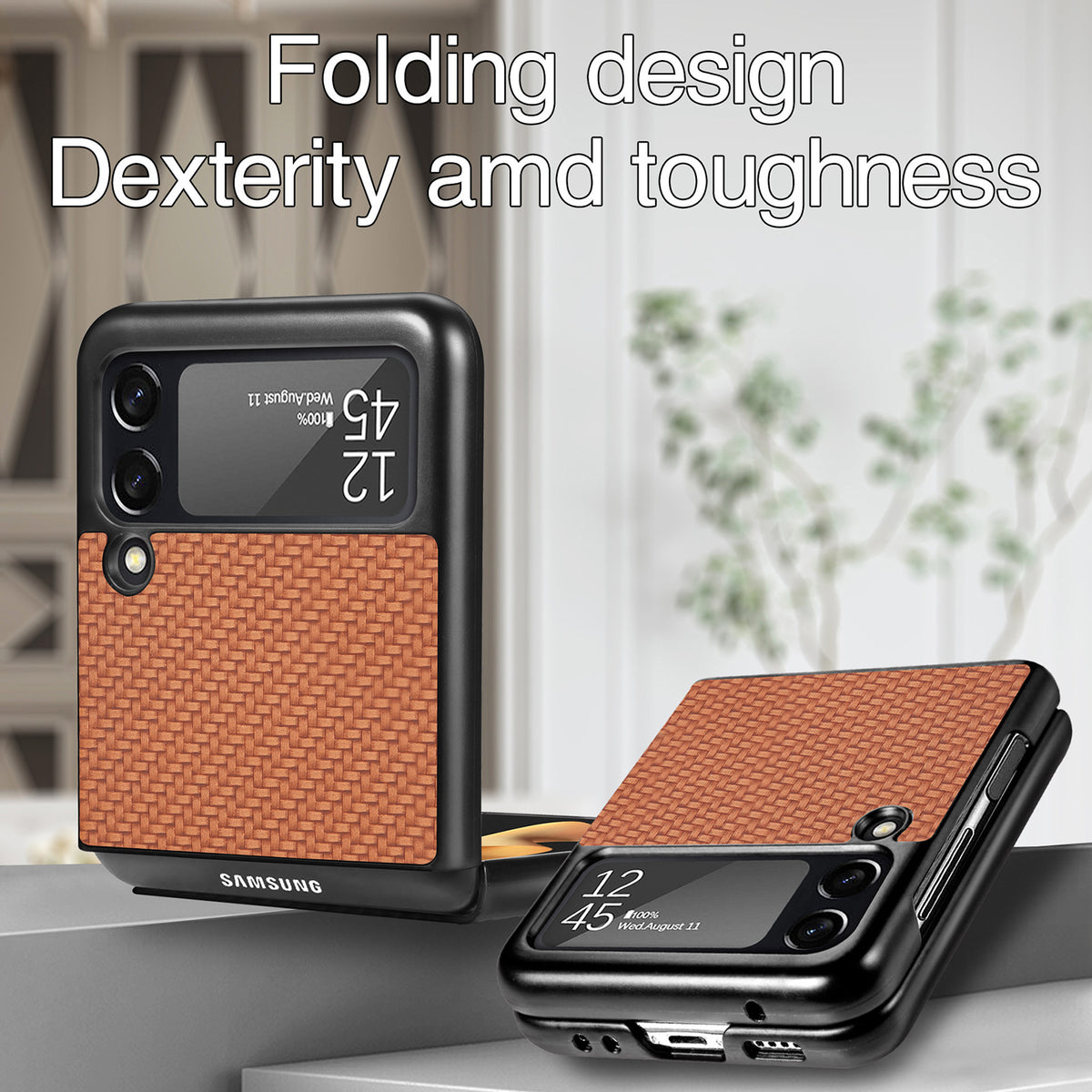 For Samsung Galaxy Z Flip3 All-Inclusive Drop Resistant Fiber PC Slim Galaxy Z Flip 5G Phone Case