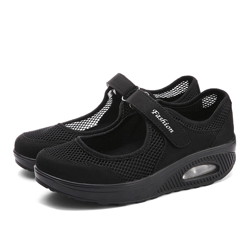 Outdoor large-size mesh shoes rocking shoes women's shoes air cushion mesh shoes sneakers foot covers