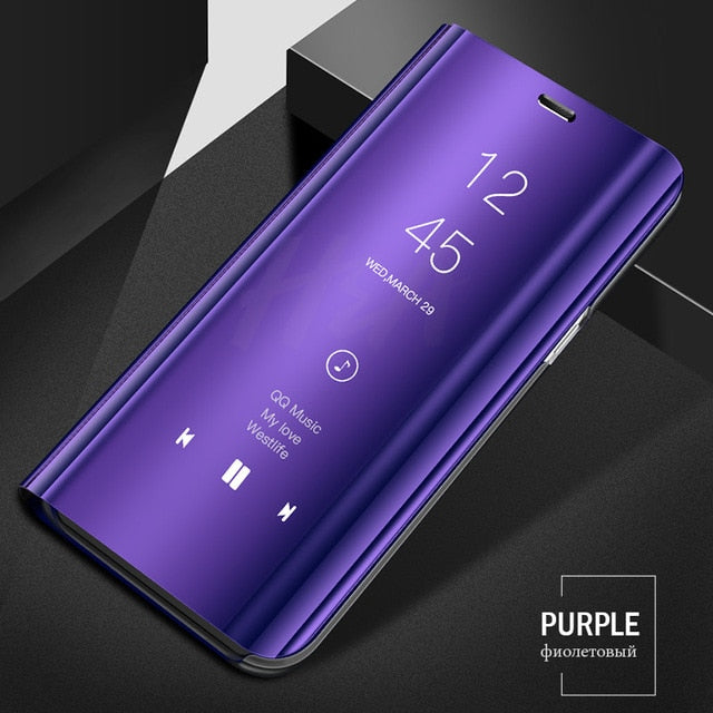 Luxury Smart Mirror Flip Phone Case For Samsung Galaxy S10E S10 S9 S8 Plus Cover  Cover
