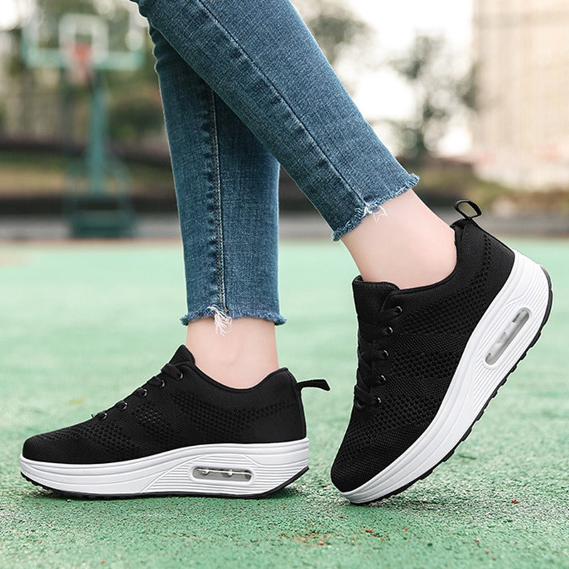 Shake Shoes Women's Shoes New Korean Edition Thick Sole Air Cushion Shoes Fashion Square Dance Mom Shoes Casual Shoes