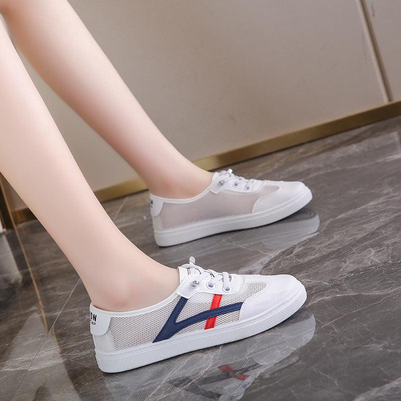 Women's versatile casual single shoes, white shoes, comfortable and non slip, student shoes, breathable flat bottom