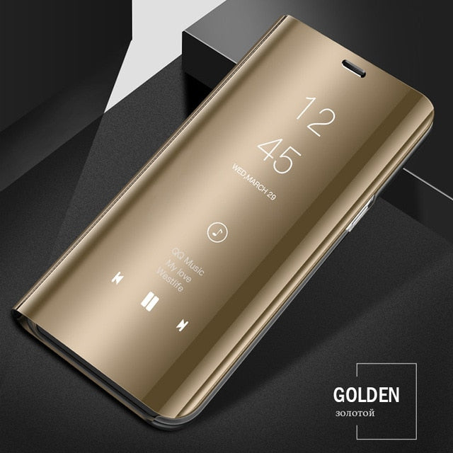 Luxury Smart Mirror Flip Phone Case For Samsung Galaxy S10E S10 S9 S8 Plus Cover  Cover