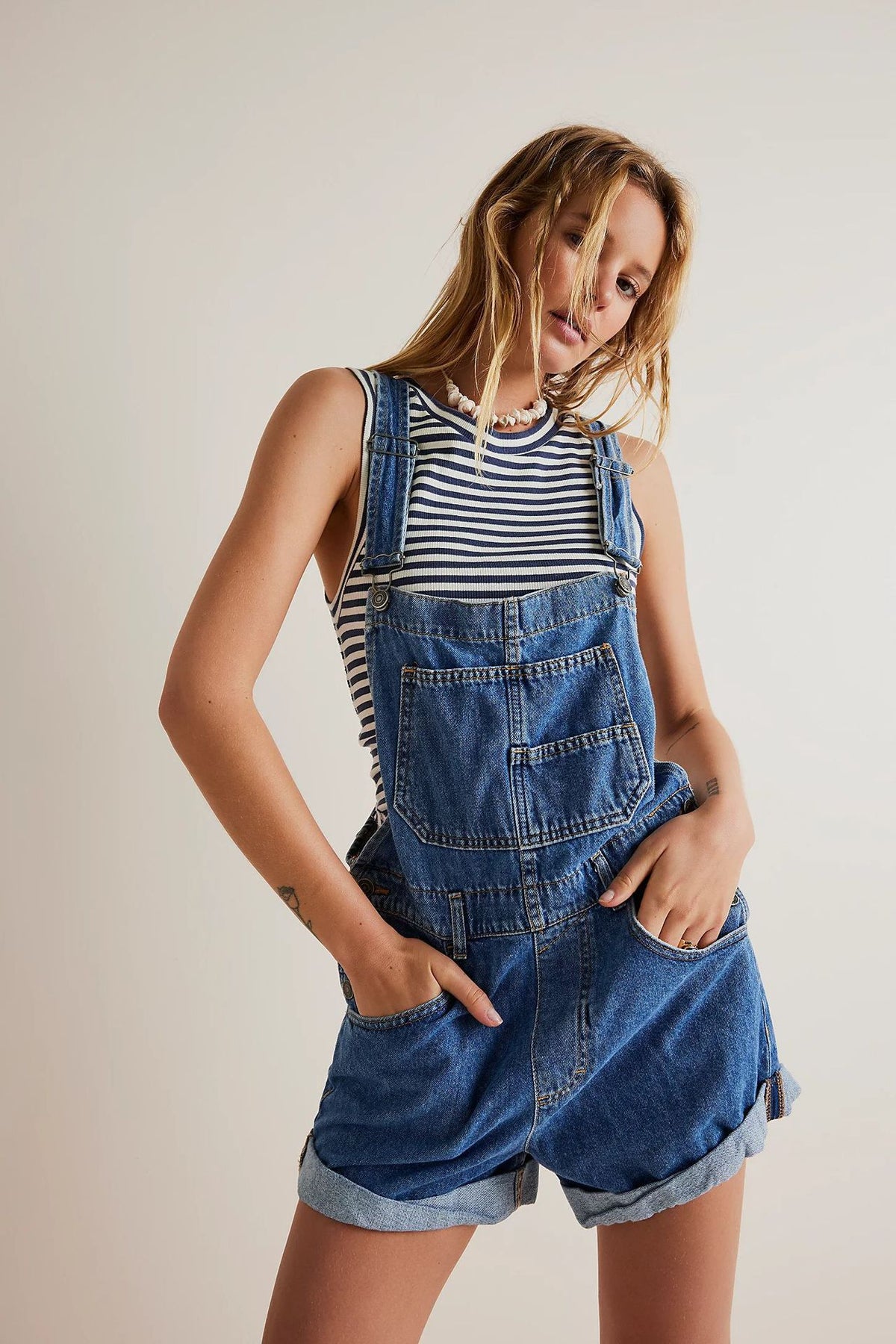 Loose Multi-pocket Overalls Jeans Women