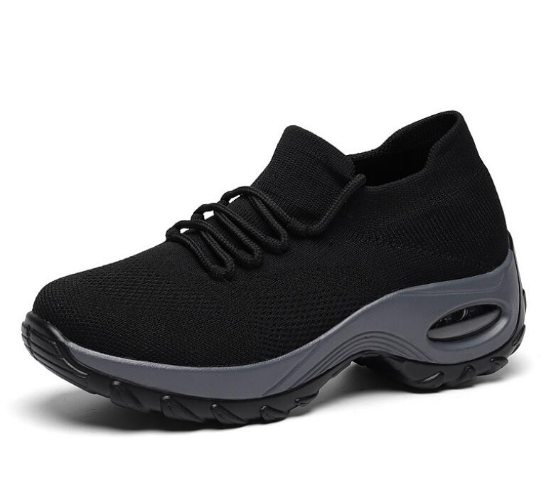 Flying Woven Wedges Casual Shoes Women High Heel Sneakers Women Platform Shoes Zapatilla De Mujer Outdoor Walking Shoes
