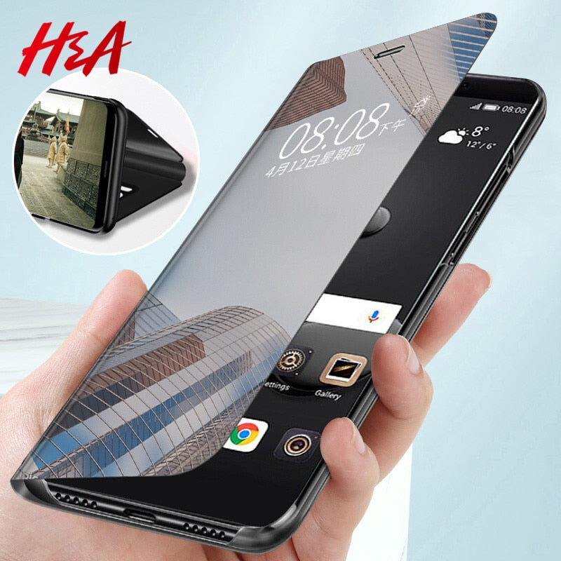 Luxury Smart Mirror Flip Phone Case For Samsung Galaxy S10E S10 S9 S8 Plus Cover  Cover