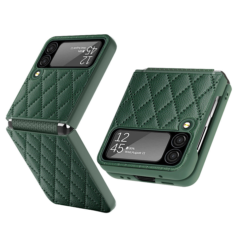 Suitable For Samsung Z Flip3 Mobile Phone Shell Creative Shell Film Element Leather Z Flip3 Folding Protective Cover