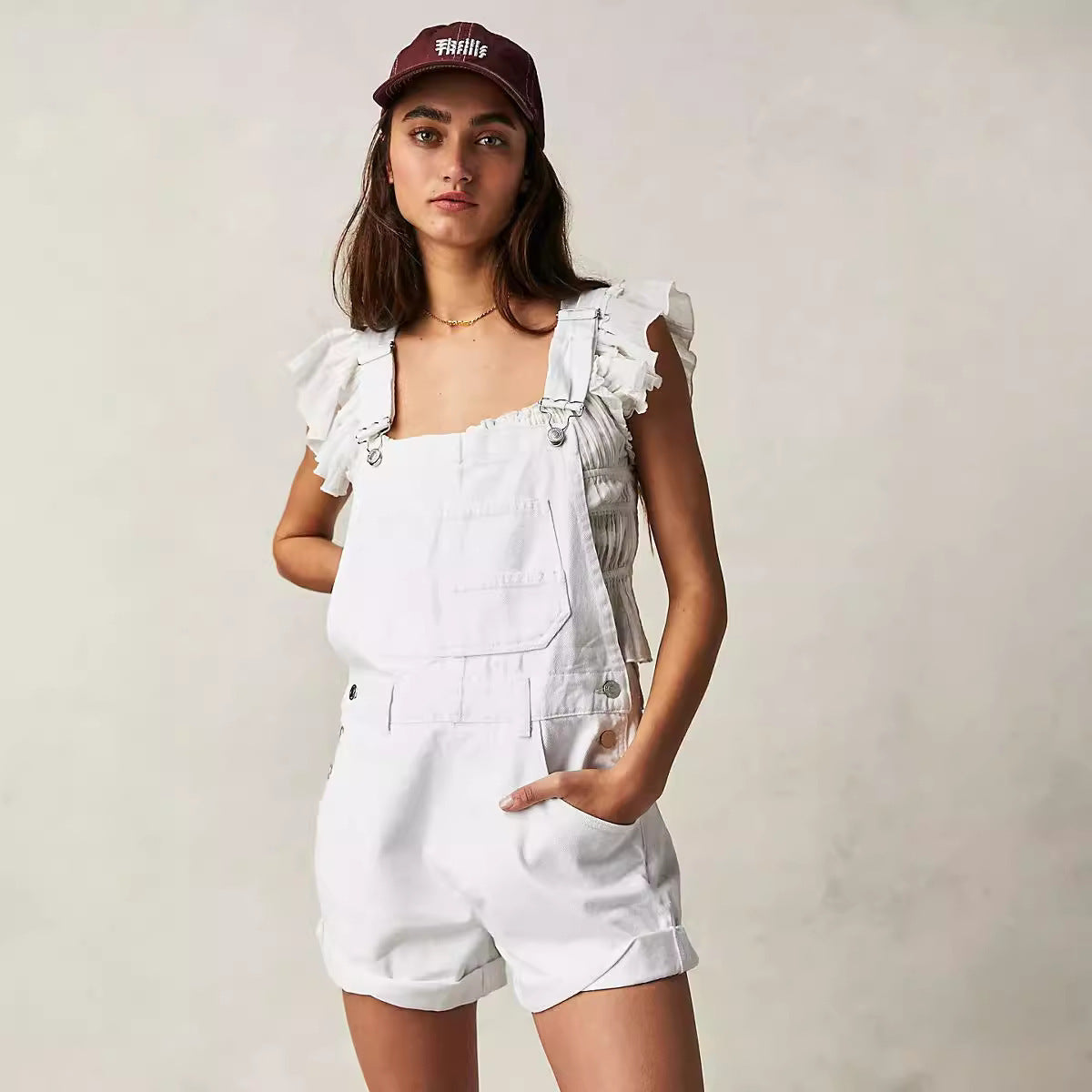 Loose Multi-pocket Overalls Jeans Women