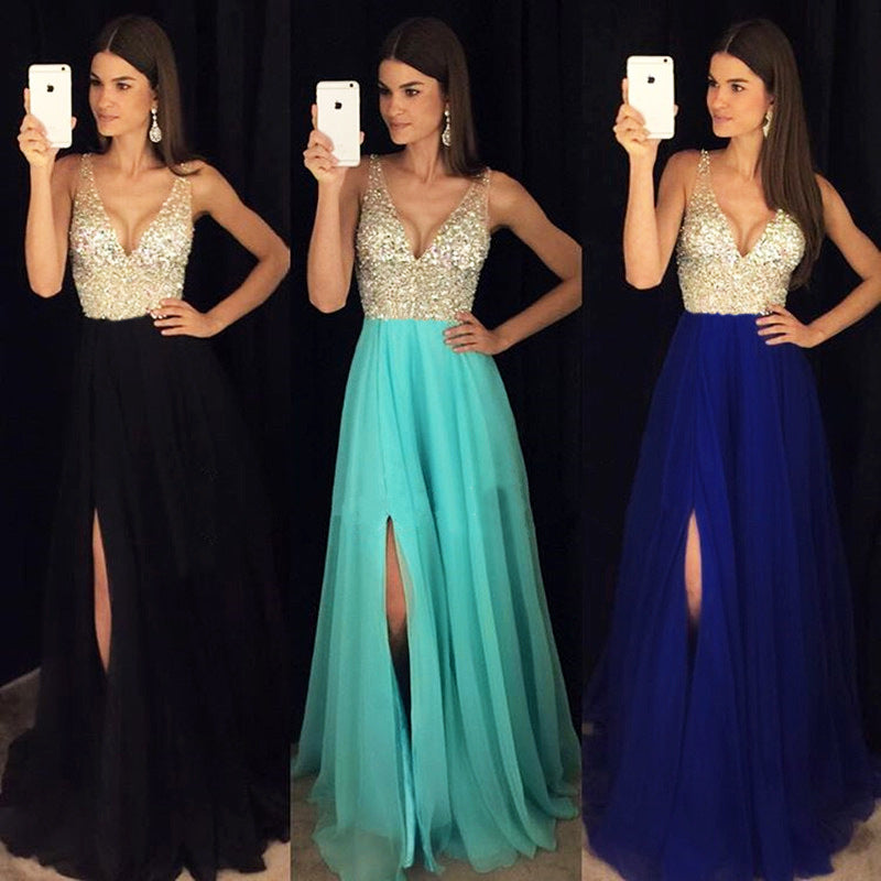 Factory direct European and American cross-border ebay wish AliExpress explosion sequined sleeveless dress long dress