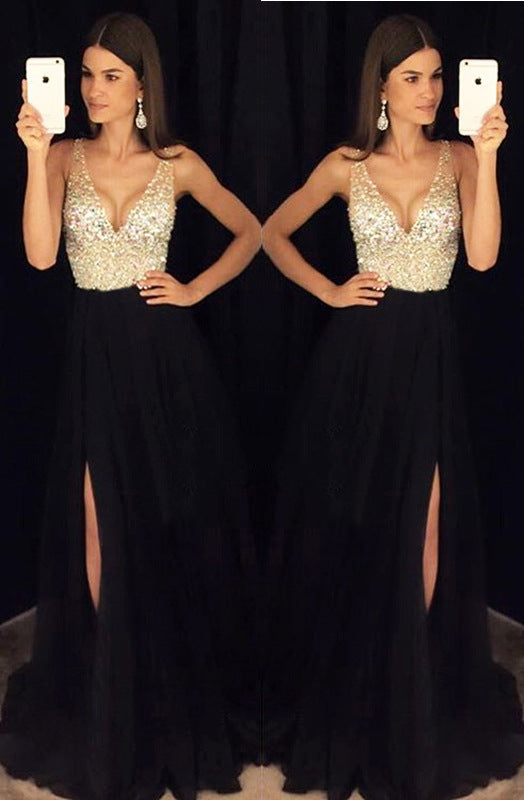 Factory direct European and American cross-border ebay wish AliExpress explosion sequined sleeveless dress long dress