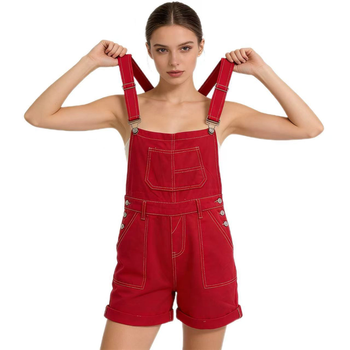Loose Multi-pocket Overalls Jeans Women