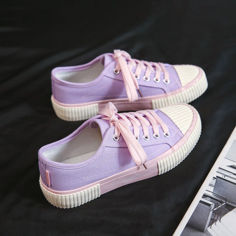 Biscuit shoes, canvas shoes, women's low cut Korean style trendy shoes, super popular Instagram women's shoes, student shoes