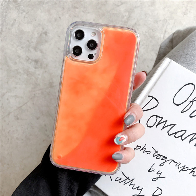 Luminous Phone Case For iPhone 12 11 12 Pro Max XR XS Max X 7 8 Plus 12 Mini 12Pro 12 11 Glitter Neon Sand Back Cover