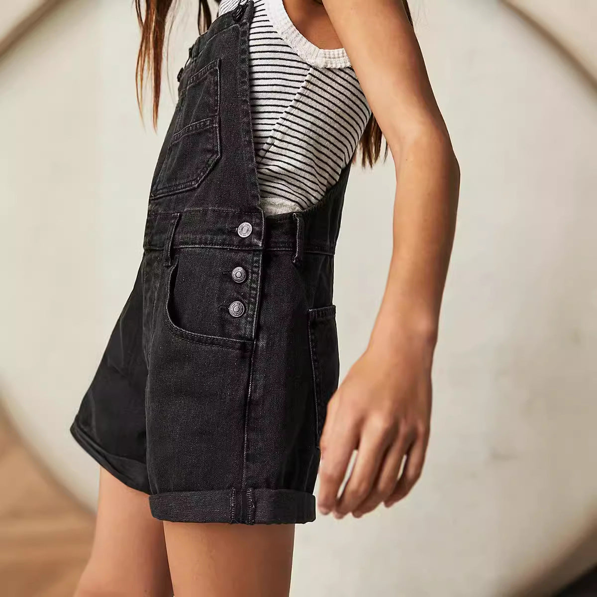 Loose Multi-pocket Overalls Jeans Women