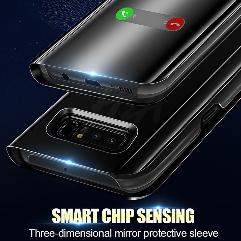 Luxury Smart Mirror Flip Phone Case For Samsung Galaxy S10E S10 S9 S8 Plus Cover  Cover