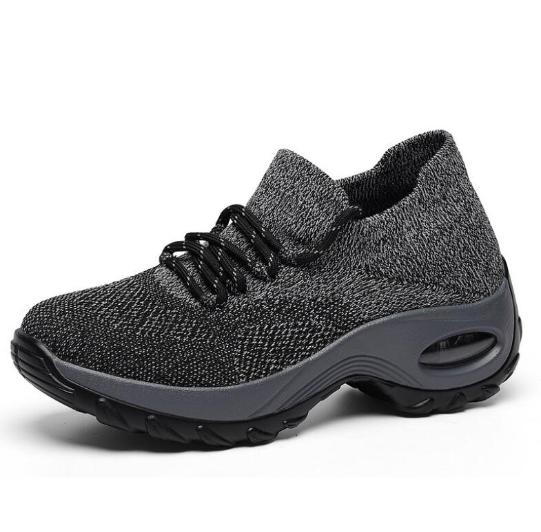 Flying Woven Wedges Casual Shoes Women High Heel Sneakers Women Platform Shoes Zapatilla De Mujer Outdoor Walking Shoes