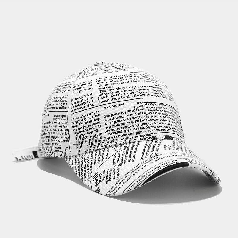 FS Winter Retro Newspaper Pattern Cappellino Baseball Cap Trendy Yellow Pink Hip Hop Hats For Men Women Gorras Para Hombre
