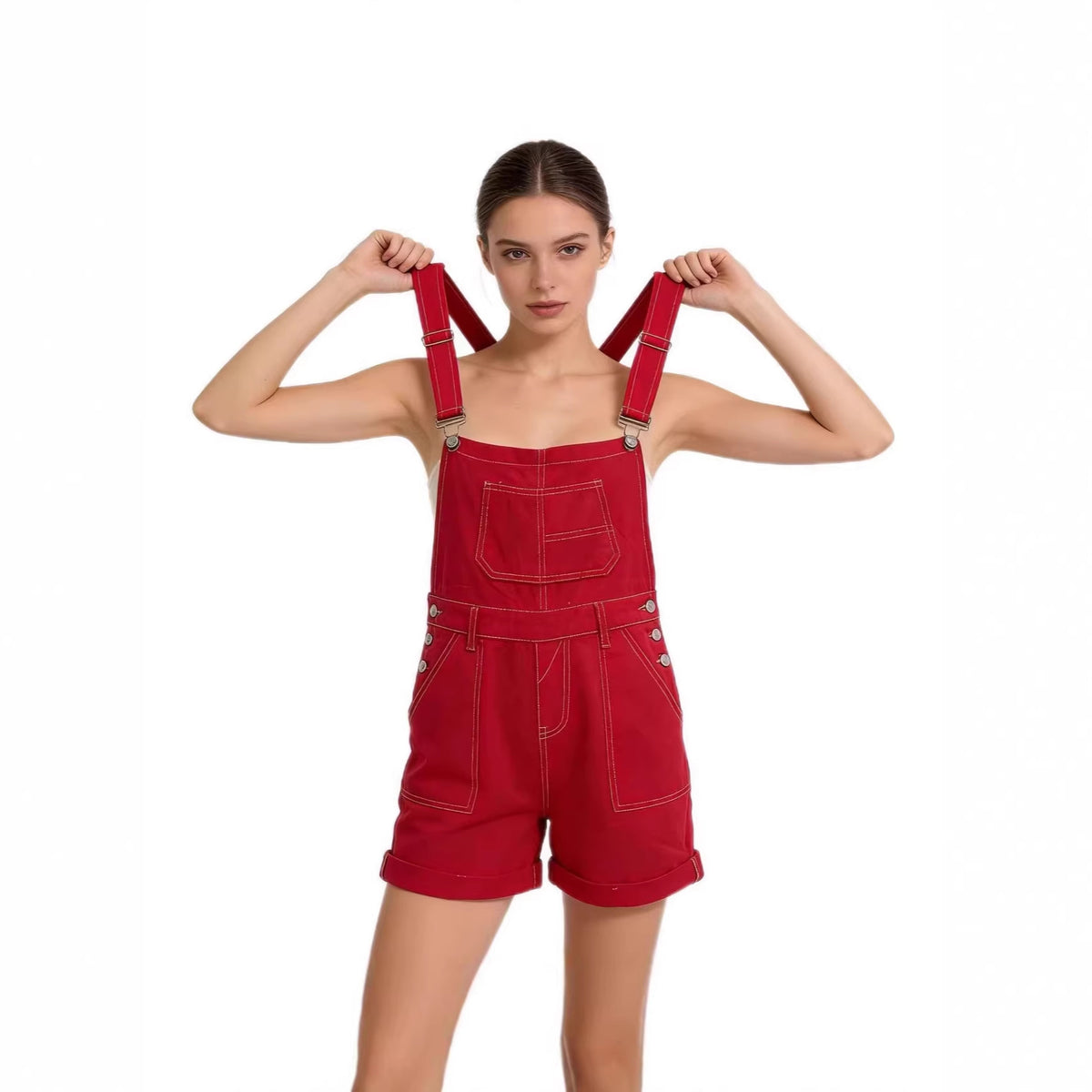 Loose Multi-pocket Overalls Jeans Women