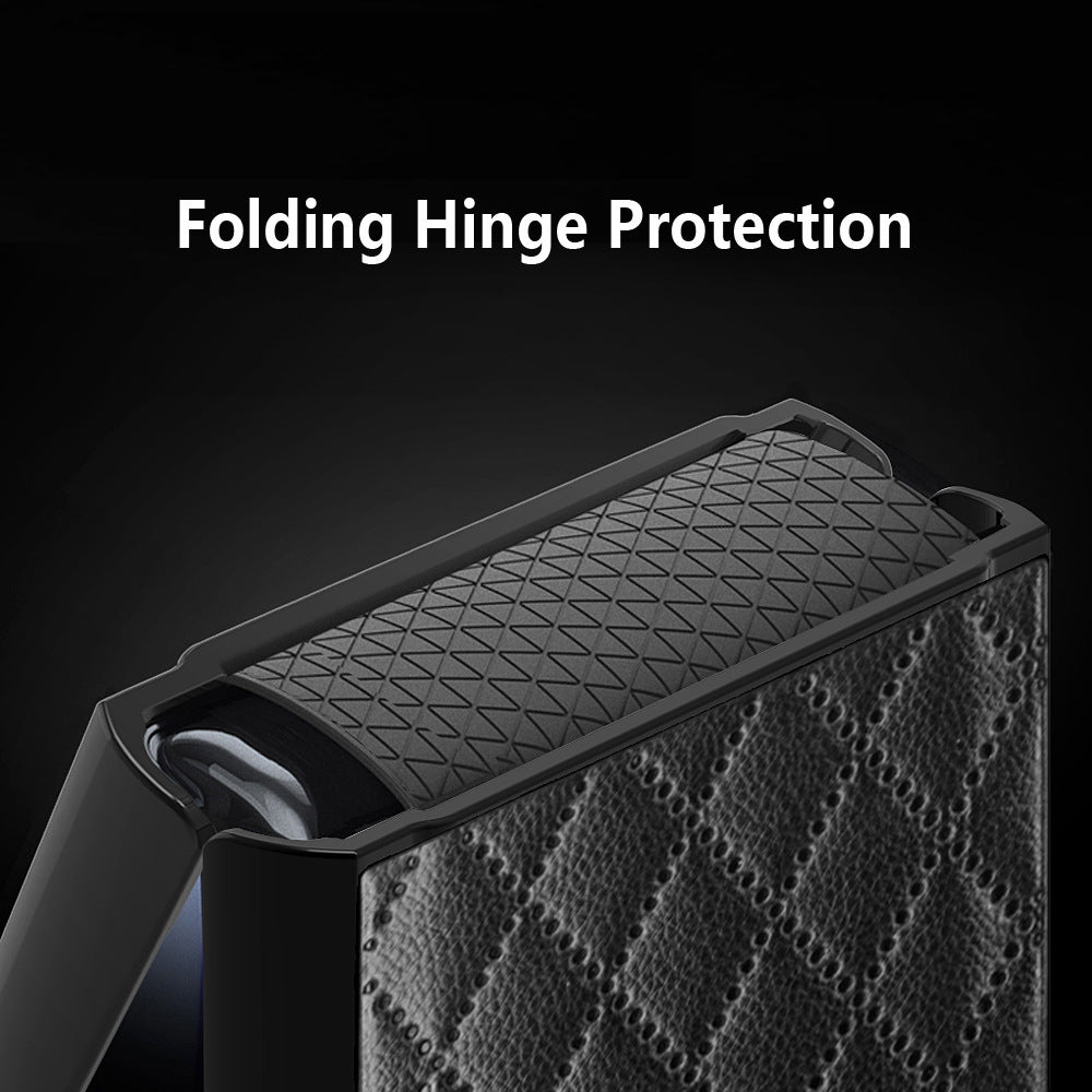 Suitable For Samsung Z Flip3 Mobile Phone Shell Creative Shell Film Element Leather Z Flip3 Folding Protective Cover