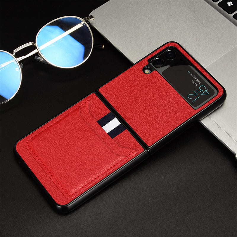 Phone protective case Galaxy folding screen wallet protective case Z flip 4 card insertion phone case anti drop 2-in-1