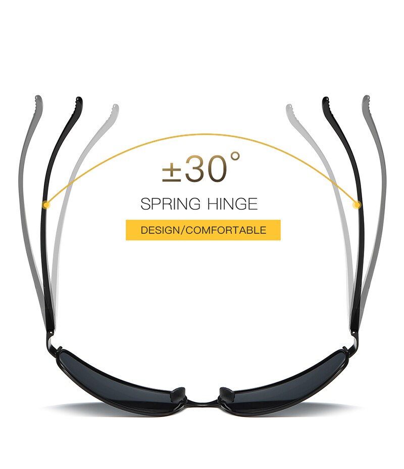 Aluminum Sunglasses Men Outdoor Sports Driving Polarized Sun Glasses UV400 Anti-UV Male Rectangle With Anti-skid Belt