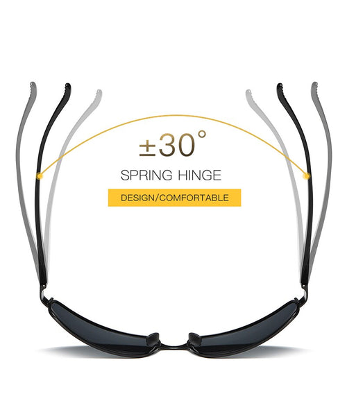 Aluminum Sunglasses Men Outdoor Sports Driving Polarized Sun Glasses UV400 Anti-UV Male Rectangle With Anti-skid Belt