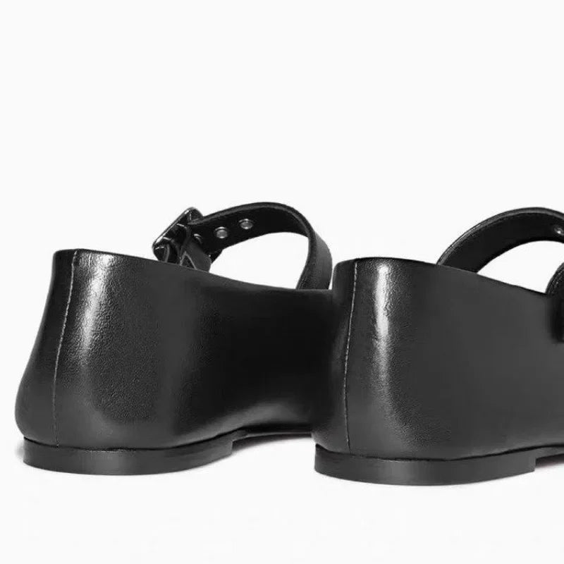 Women Mary Jane Shoes Autumn Natural Vintage Women Shoes Pointed Toe Ballet Flat Casual Shoes Women