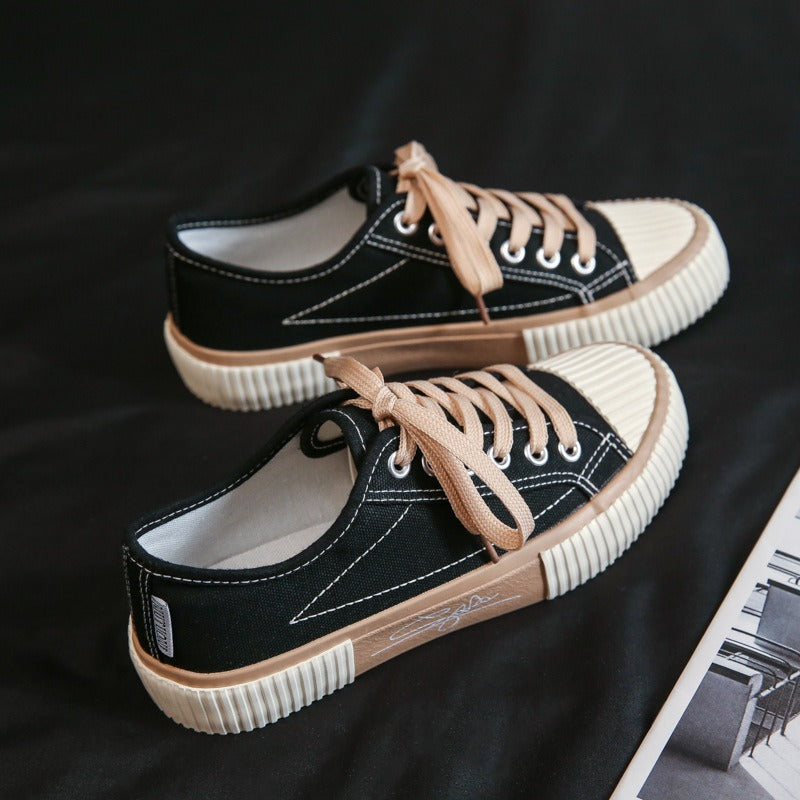 Biscuit shoes, canvas shoes, women's low cut Korean style trendy shoes, super popular Instagram women's shoes, student shoes