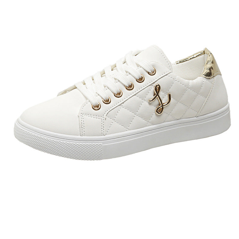 Little white shoes for women, lightweight, simple, fashionable, low top, flat bottom, versatile, women's trendy sports shoes
