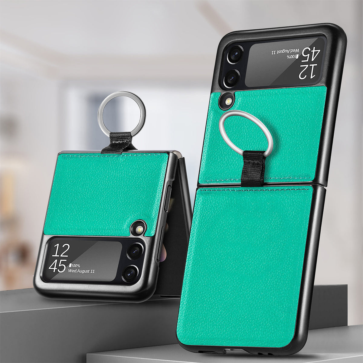 For Samsung Galaxy Z Flip3 Phone Case with Ring All-in-one all-inclusive Galaxy Folding Screen Protector
