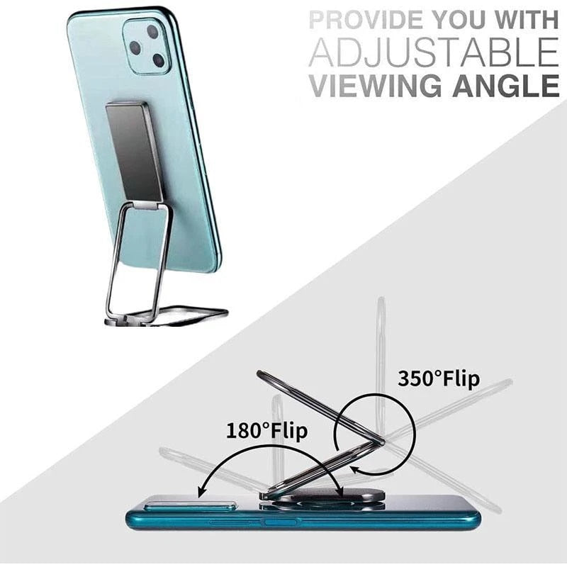 New Square Double Magic Ring Phone Holder Stand Metal Phone Holder Foldable Mobile Phone Stand Folding Sticky Desktop