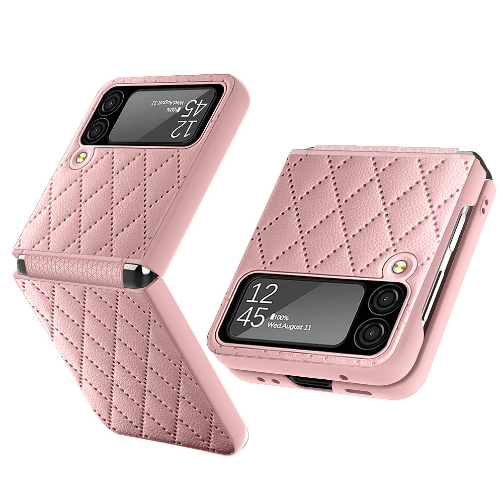 Suitable For Samsung Z Flip3 Mobile Phone Shell Creative Shell Film Element Leather Z Flip3 Folding Protective Cover