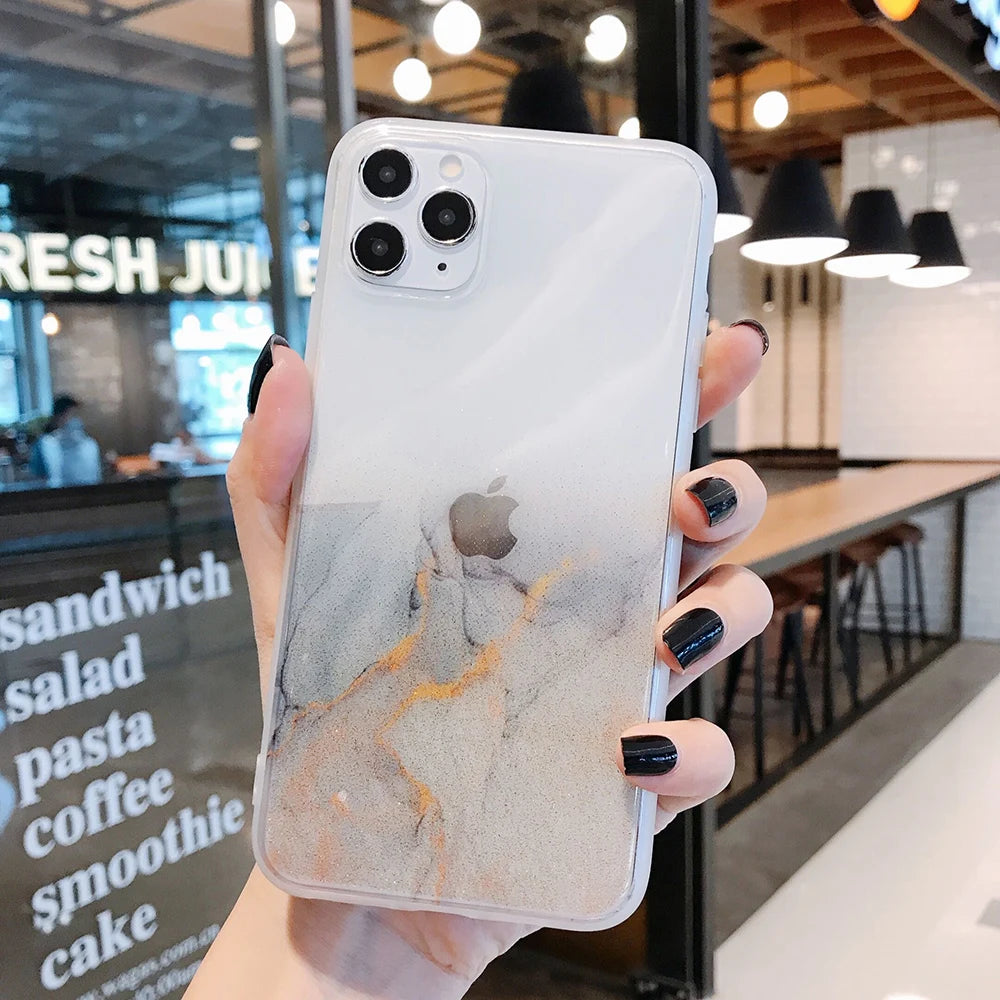 Vintage Colorful Marble Phone Case For iPhone 12 11 Pro Max