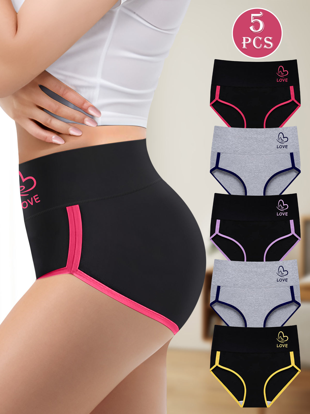 Cross-border Europe and the United States plus size 4 pairs of underwear stitching fashion hip briefs TK Xiyin foreign trade wholesale women's underwear