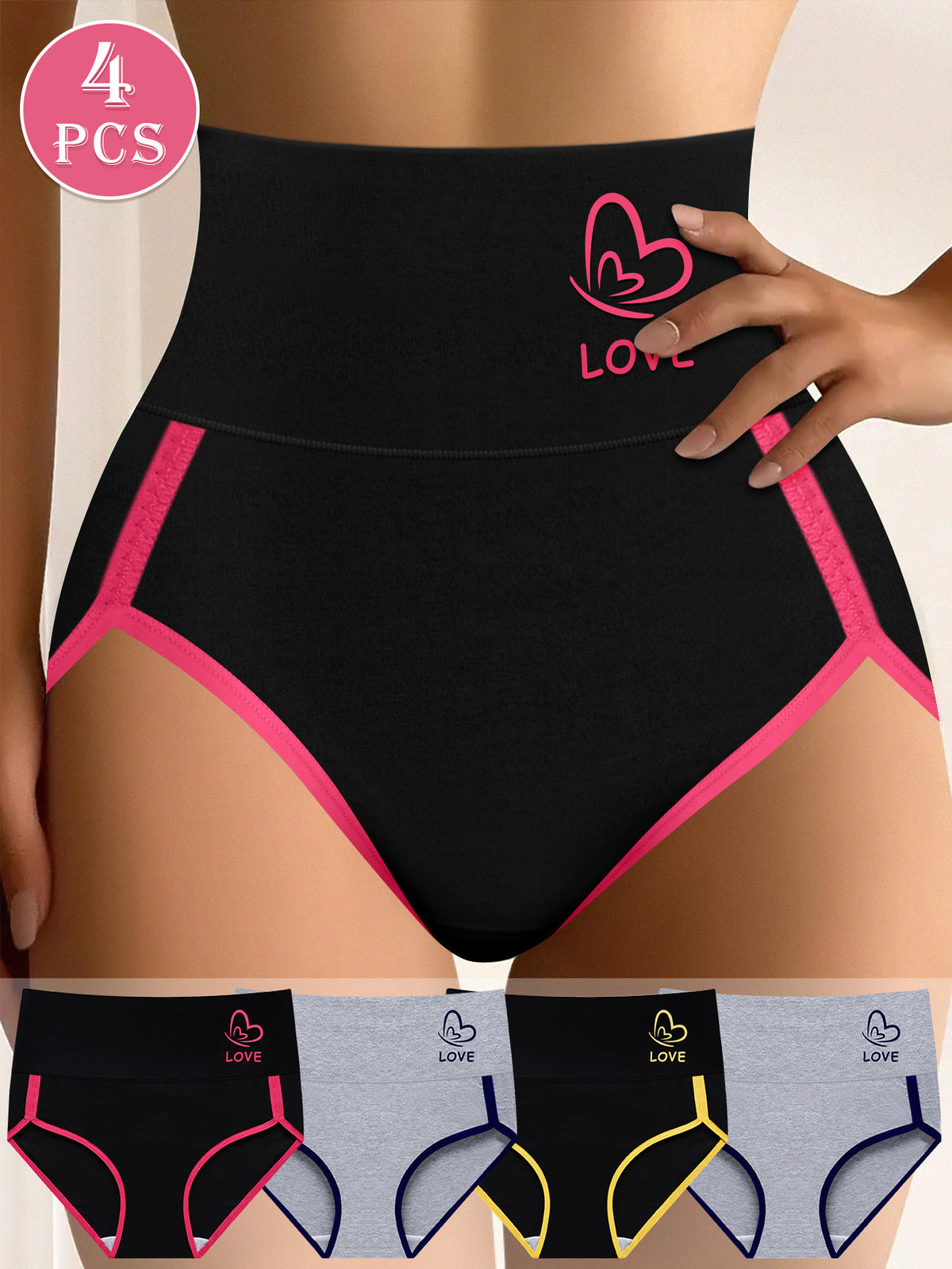 Cross-border Europe and the United States plus size 4 pairs of underwear stitching fashion hip briefs TK Xiyin foreign trade wholesale women's underwear
